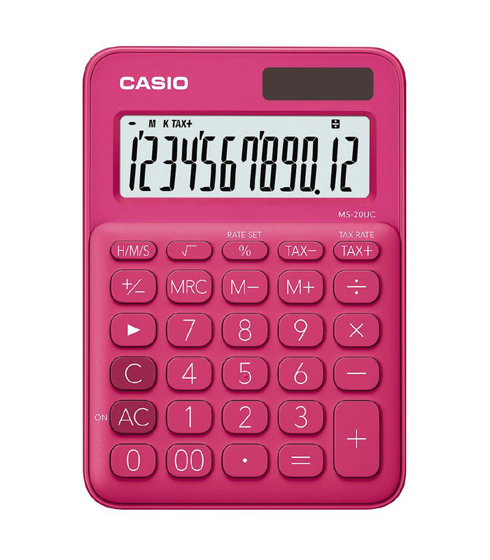 Casio MS20UC Desktop 12 Digit Calculator Red