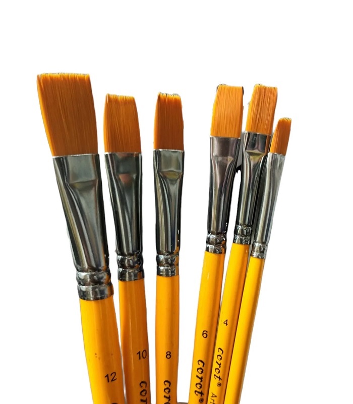 Artist set of 6 Flat brushes
